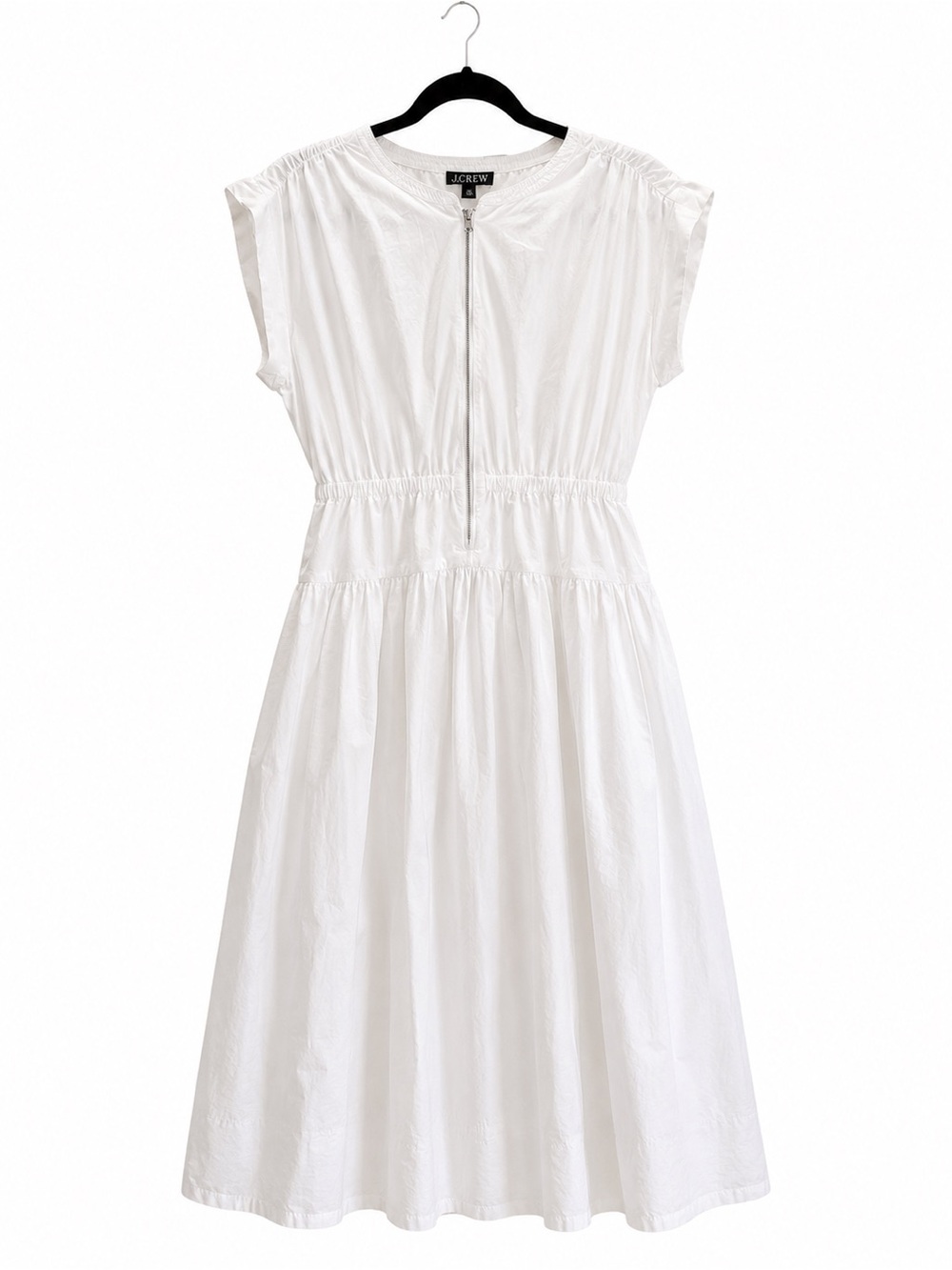 J.Crew Drop-Waist Midi Dress Small Poplin Cotton White